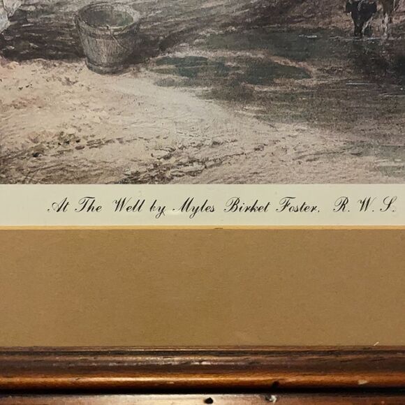 Myles Birket Foster “At The Well” R.W.S (1825-1899) Framed & Matted Print - Picture 14 of 16